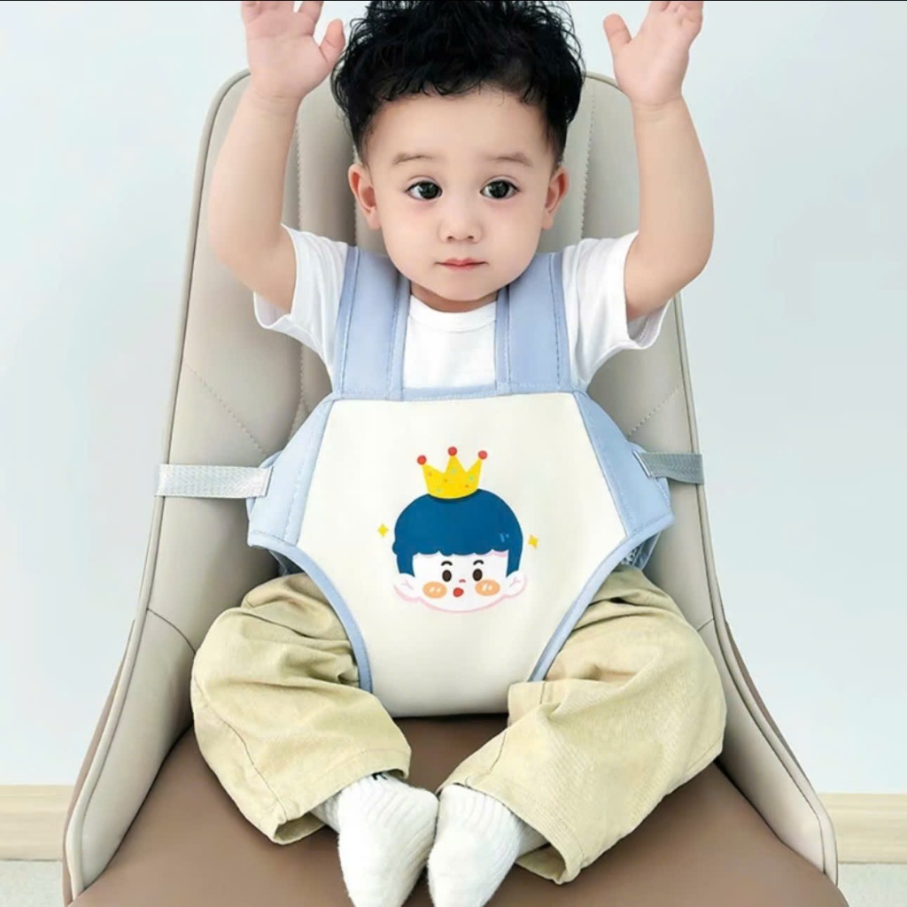 Đai an toàn ngồi ghế ăn cho bé trai/gái, bản nâng cấp có QUAI, HC019-3sbaby , ăn dặm