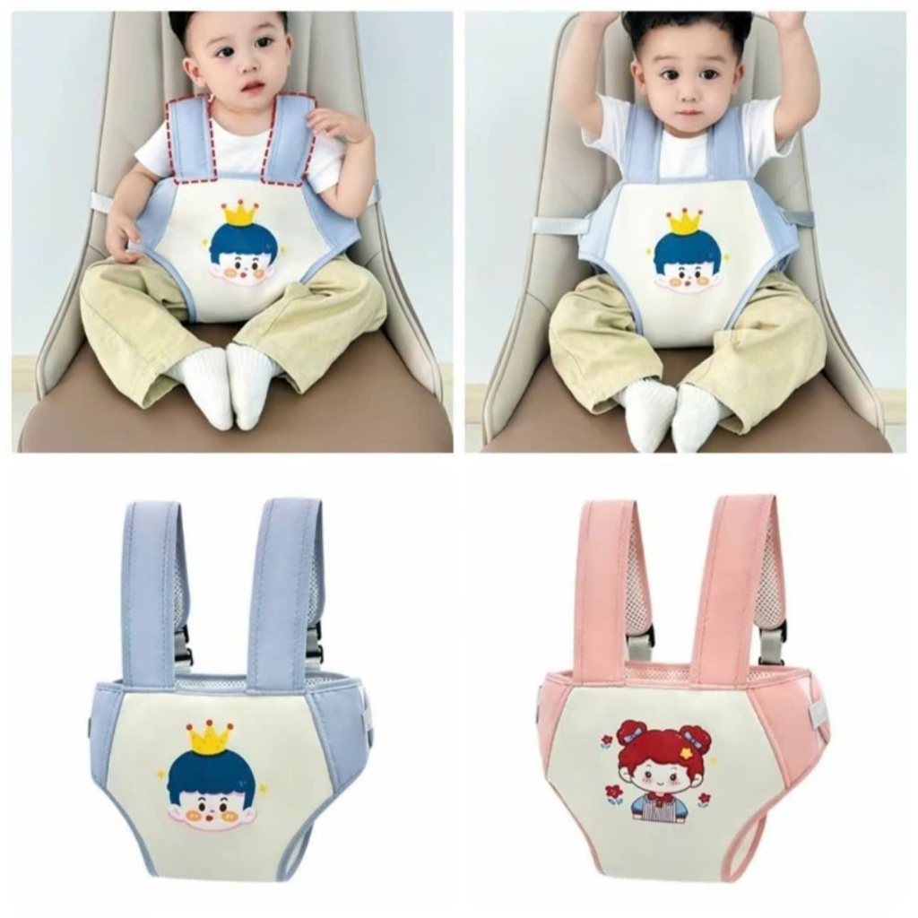 Đai an toàn ngồi ghế ăn cho bé trai/gái, bản nâng cấp có QUAI, HC019-3sbaby , ăn dặm