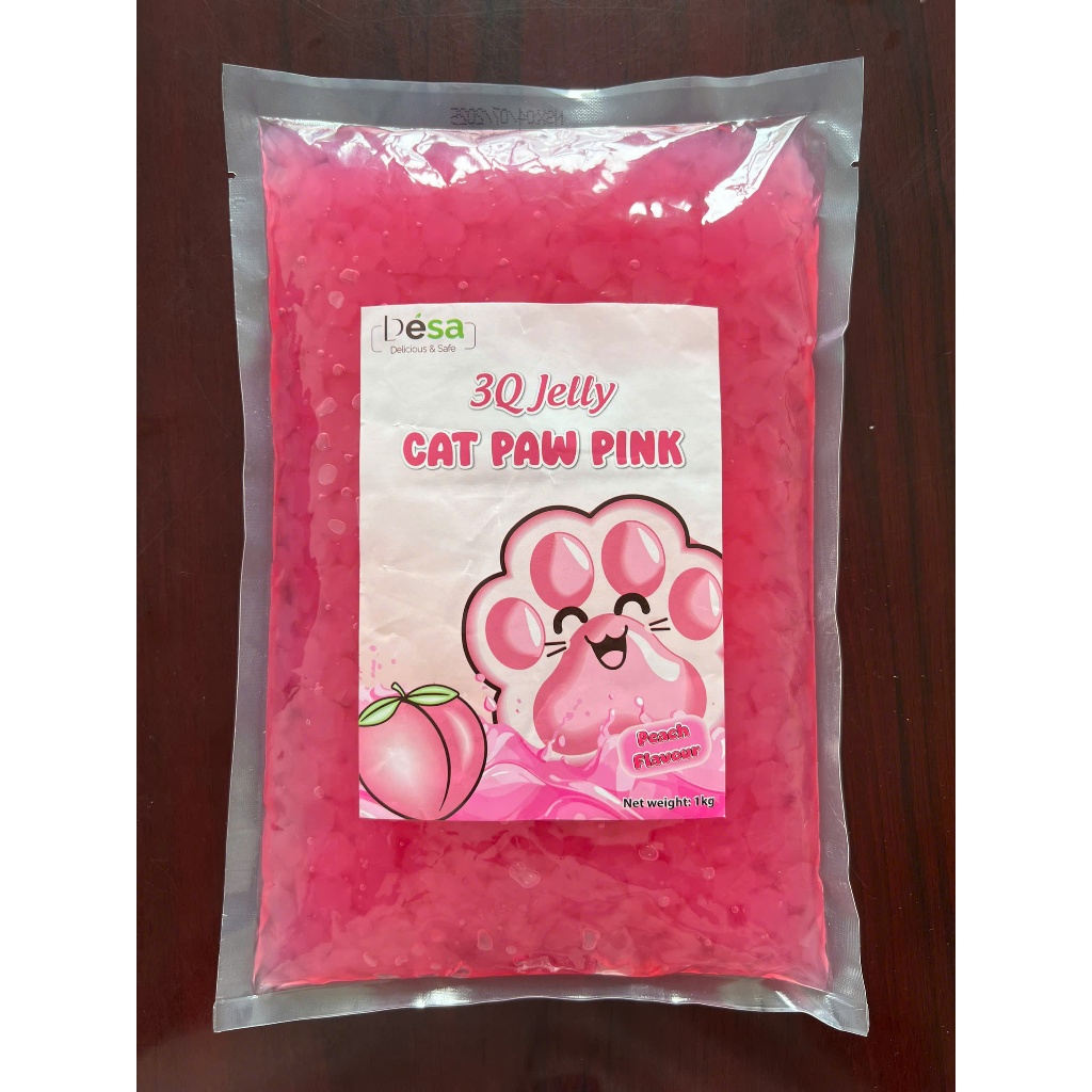 Thạch 3Q Chân Mèo DESA 1Kg Vị Phô Mai Và Đào Hồng, Topping Decor Cho Mọi Món Trà Thơm Ngon
