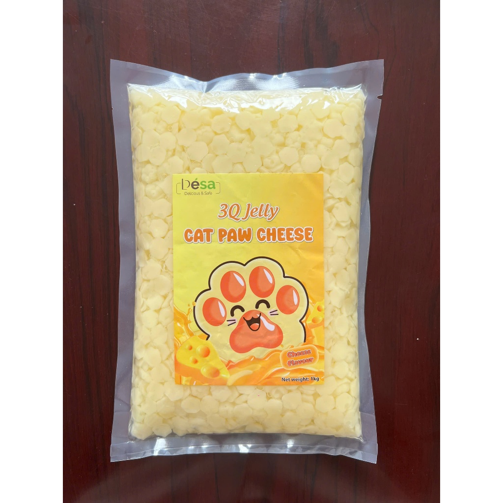 Thạch 3Q Chân Mèo DESA 1Kg Vị Phô Mai Và Đào Hồng, Topping Decor Cho Mọi Món Trà Thơm Ngon