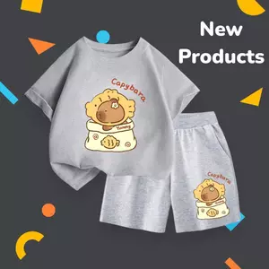 Bộ cộc tay cho bé – Hình CapyBara bánh cá Yummy dễ thương, cotton thoáng mát, mặc cả ngày (M 219)