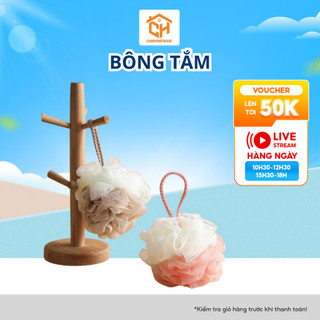 Bông Tắm Tạo Bọt Có Dây Treo Siêu Mềm Tẩy Tế Bào Chết Cam Homeware