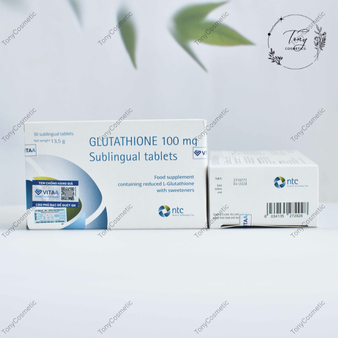 Có Quà Tặng] Viên Ngậm Trắng Da Glutathione 100mg của Ý – Sublingual  Tablets