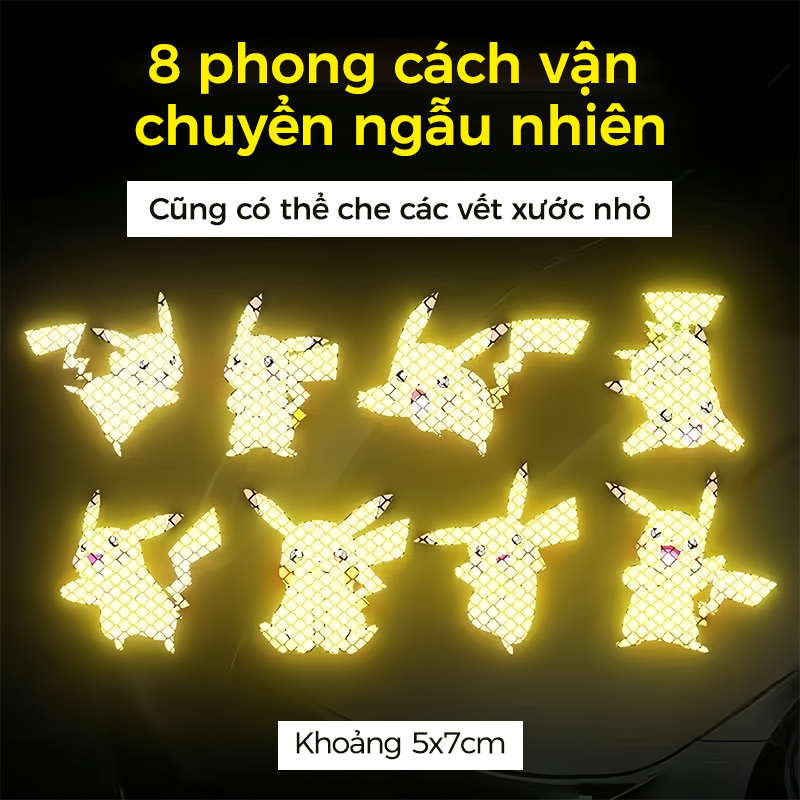 Nhãn dán phản quang hoạt hình ôtô xe máy miếng Xe Điện Dán Phản Quang Cảnh Báo An Toàn Chống Va Chạm Chống Nước