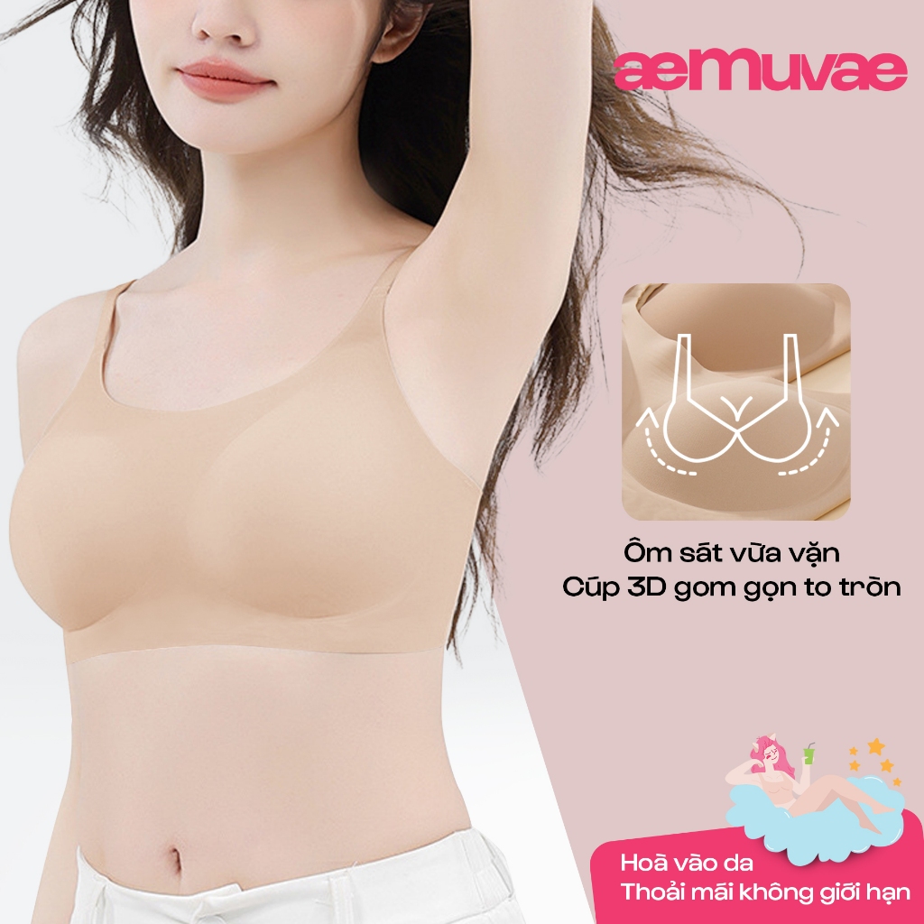Áo bra không gọng không viền Easy Day, dây mảnh, mút 3D nâng ôm gọn, hoà vào da - Muvae (aeMuvae)