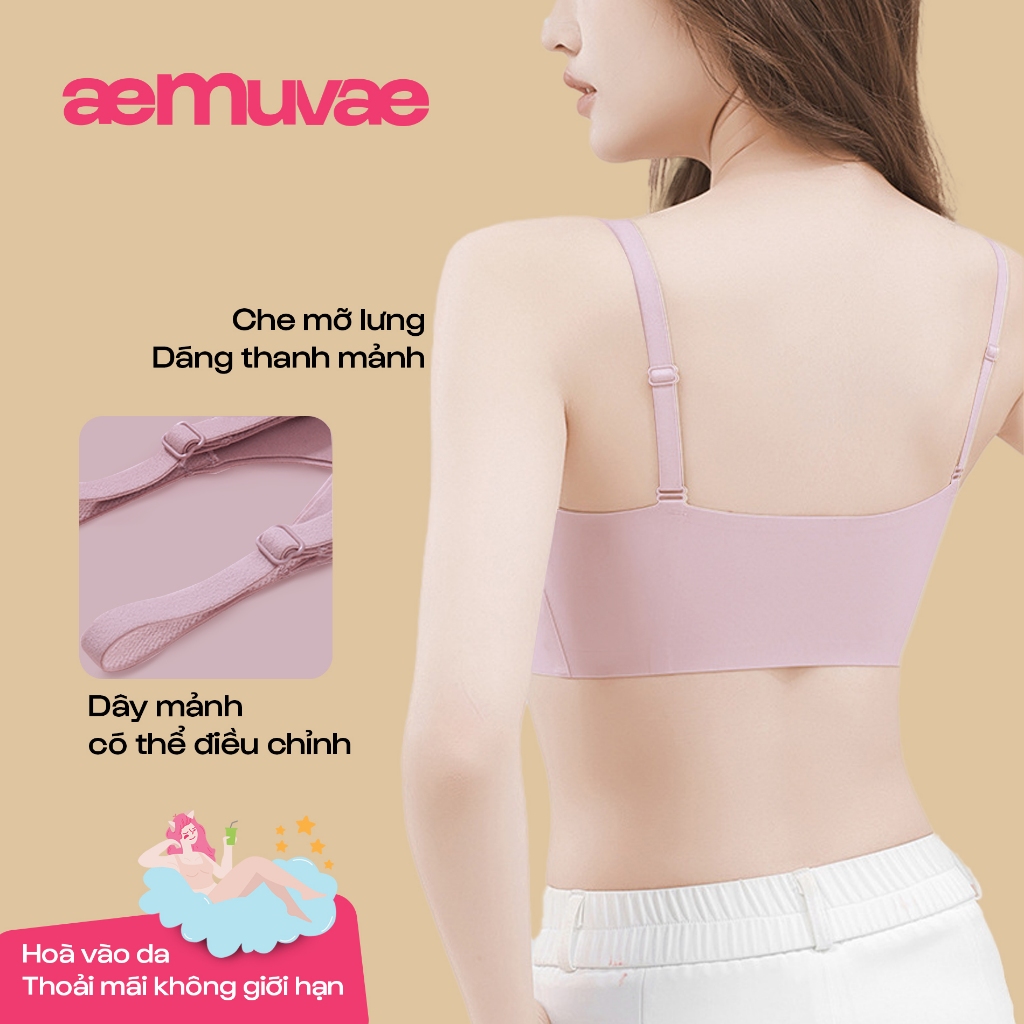 Áo bra không gọng không viền Easy Day, dây mảnh, mút 3D nâng ôm gọn, hoà vào da - Muvae (aeMuvae)