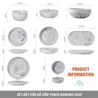 Bán lẻ| Bát đĩa sứ vân đá cao cấp| Bộ bát đĩa sứ 26 món/pcs vân mây| Bộ bát đĩa đẹp LUXURY TABLEWARE
