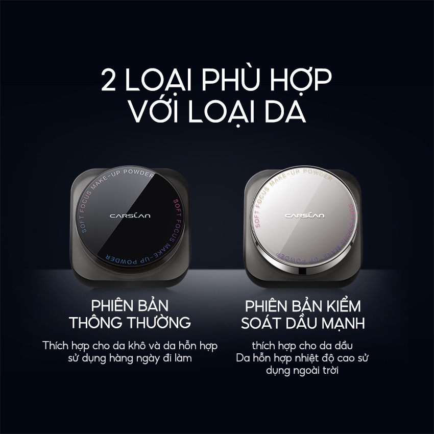 CARSLAN Phấn phủ dạng bột kiềm dầu cao, chống nước không trôi không lem 8g | NHÍM HOUSE