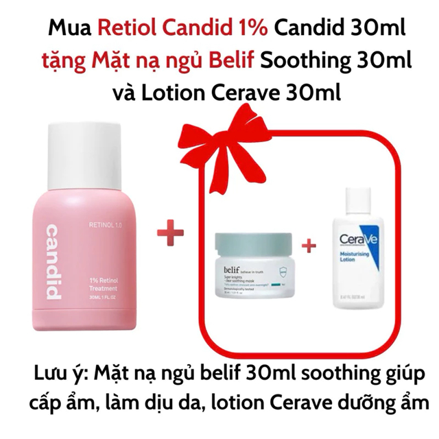 Hoạt Chất Retinol 1.0% /0.5%/0.3% Hỗ Trợ Tái Tạo Làn Da & Cải Thiện Nếp Nhăn CANDID Retinol Treatment 30ml