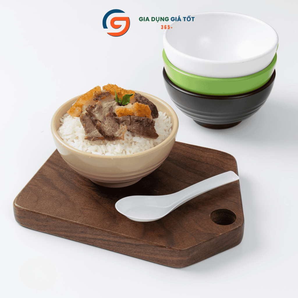 Bát nhựa ăn cơm Song Long mẫu mới - chén nhựa ăn cơm dày dặn, bát ăn cơm gia đình
