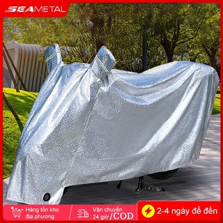 SEAMETAL Bạt Phủ Xe Máy, Bạt Trùm Xe Máy Vải Dù Tráng Nhôm 3 Lớp,Có Lớp Lót Chống Xước Xe Có Lớp Lót Chống Xước Xe 88414