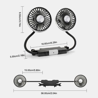 SEAMETAL Quạt ô tô Mini Quạt ô Tô USB Quạt Ghế Sau ô Tô Quạt 360 độ giá Rẻ Điều Chỉnh Tốc Độ Dùng Cho Xe Hơi