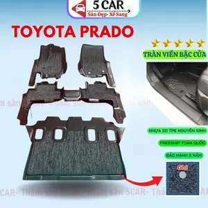 Thảm lót sàn ô tô Toyota Land Cruiser Prado 2012- 2025 , Thảm nhựa TPE đúc 5D tràn viền bậc cửa- Mẫu BẬC DÀI
