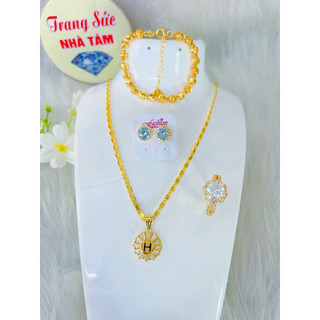 Các mẫu com bo 4 món bộ trang sức hàng titan dành cho nữ Trang sức nhà Tám