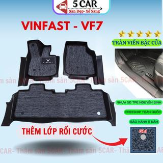 Thảm Lót Sàn NHỰA 5D kèm RỐI SẴN xe Vinfast VF7 - Hàng Nhựa đúc nguyên khối TRÀN VIỀN TPE - TL