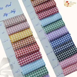 Vải kate fos Phượng Thúy caro 3li dày dặn dùng may đầm váy, đồ công sở, áo sơ mi khổ 1m50 nhiều màu