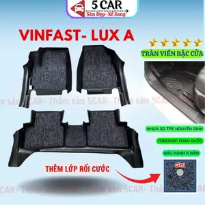 Thảm lót sàn NHỰA đúc TPE 5D xe Vinfast Lux A, Mẫu Tràn viền bậc cửa - MẪU BẬC DÀI