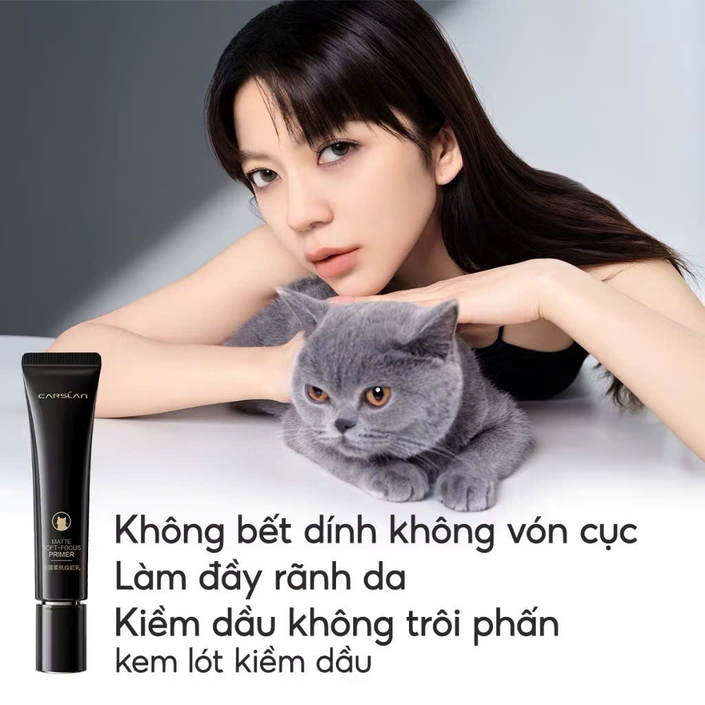 CARSLAN Kem lót PRIMER water light 24h dưỡng ẩm kiểm soát dầu lâu trôi 35g và mini 10g | NHÍM HOUSE