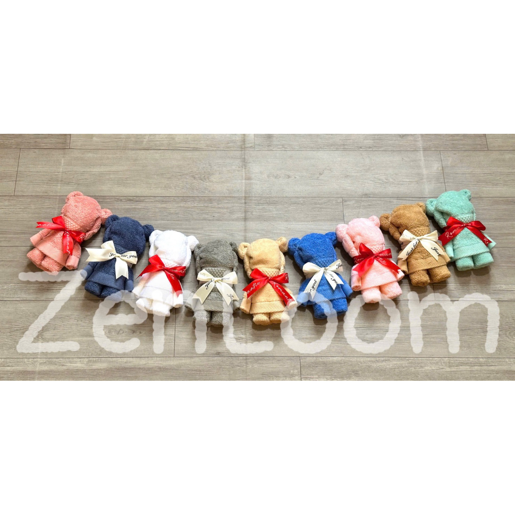 Khăn mặt 30x50cm gấp hình gấu 100% Cotton mềm mịn , thấm hút nước, không phai màu , không xù
