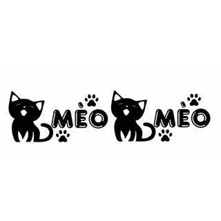 tem dán trang trí xe điện hình mèo méo meo