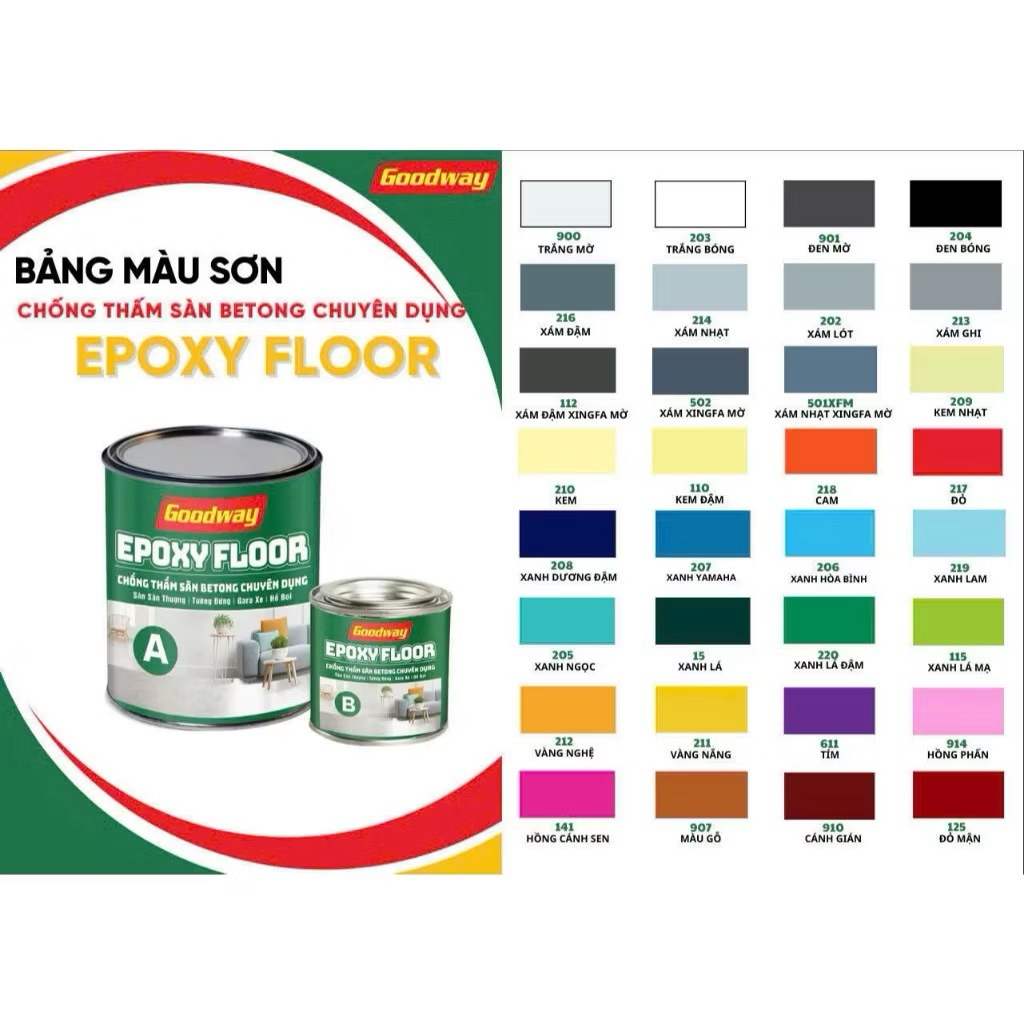 {Bộ 4kg-Tặng cọ} Sơn Sàn Chống Thấm EPOXY FLOOR Sơn chống thấm sân thượng, tường, kho xưởng, hồ bơi