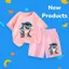 Bộ cộc tay cotton cho bé – In hình cá mập Tralela Tralala, vải mềm mát, mặc thoải mái cả ngày (M 223)