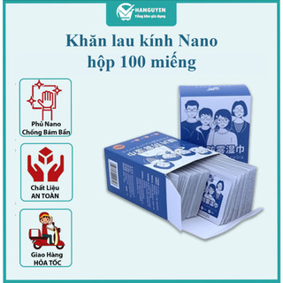 Khăn lau kính Nano hộp 100 miếng - giấy chống mờ sương, hơi nước, mồ hôi, chống nhờn #A172