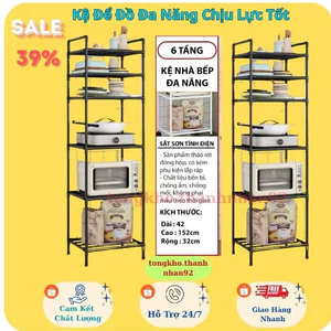 Kệ Đựng Đồ Đa Năng 6 Tầng Khung Thép Carbon Lắp Ghép cho Nhà Bếp, Phòng Khách