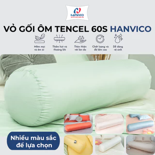 Vỏ gối ôm HANVICO Lụa Tencel 60S 70x100 80x100 cao cấp trơn màu, bao áo gối ôm có dây kéo khóa