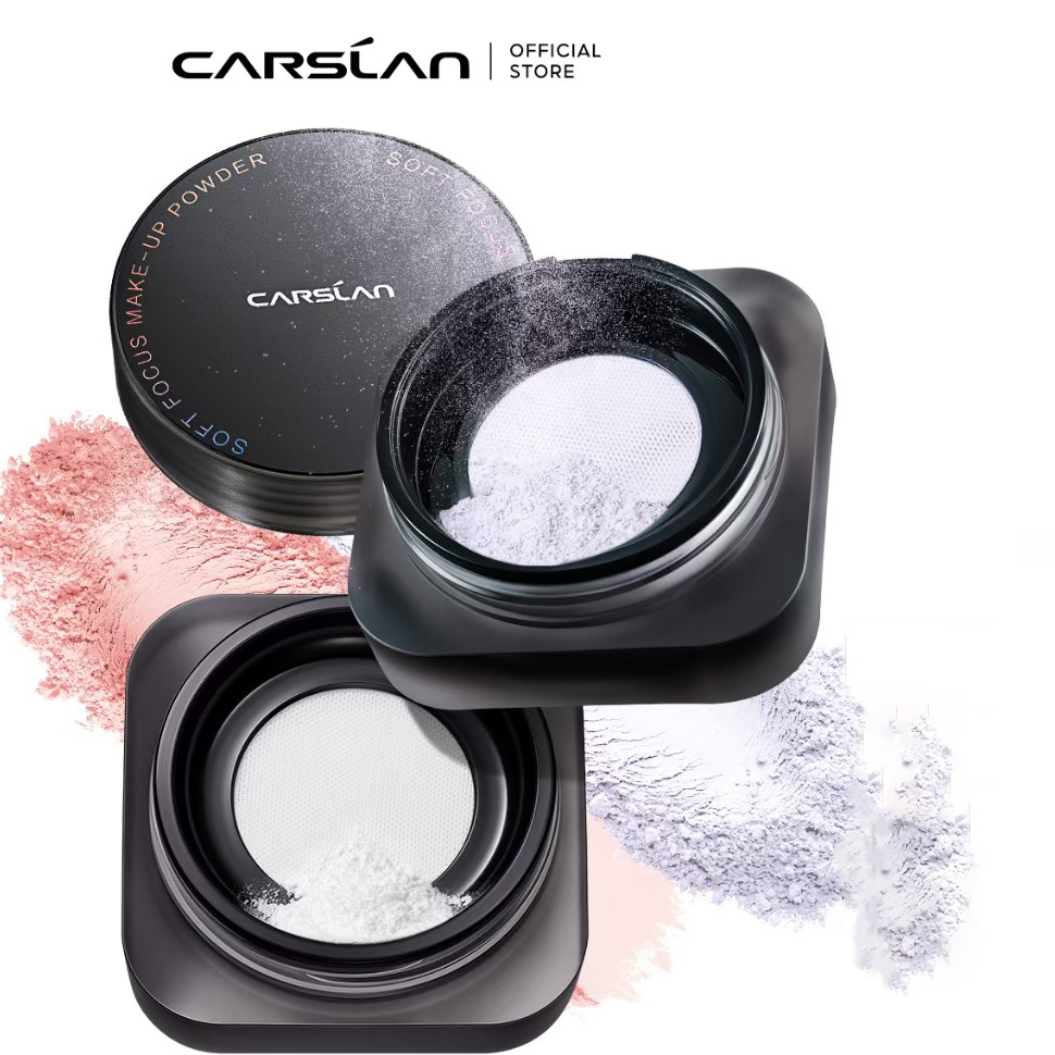 CARSLAN Phấn phủ dạng bột kiềm dầu cao, chống nước không trôi không lem 8g | NHÍM HOUSE