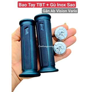 Bao Tay TBT + Gù Salaya Inox 304 mẫu sao cnc Gắn cho xe tay ga vision , vario, Ab (Giá 1Đôi) caoduongracing