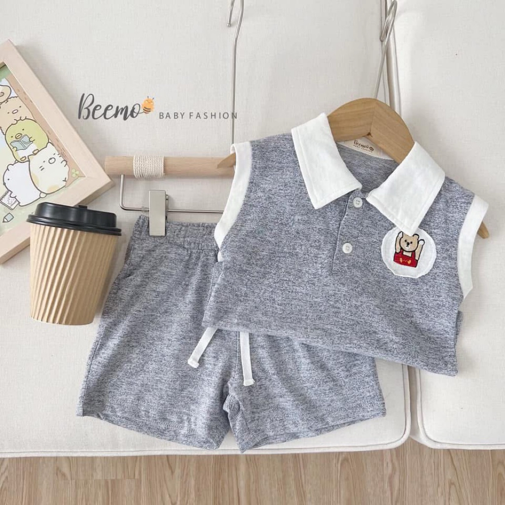 Set Bộ Bé Trai Beemo Cộc Tay Siêu Xinh (Size 80–130, 9–24kg) – Bộ Đồ Bé Trai Mùa Hè