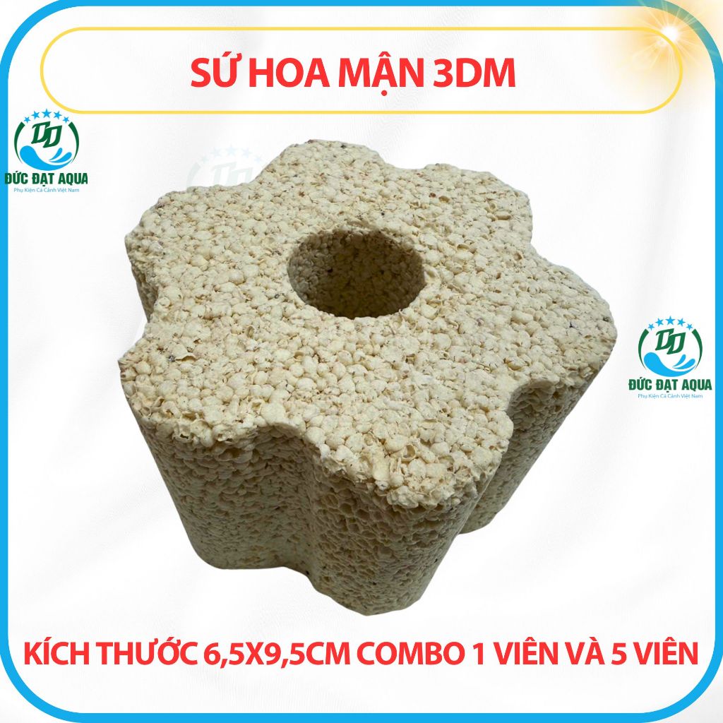 Sứ Lọc Hoa Mận cao cấp combo 1 & 5 viên, kt 6,5x9,5cm - Vật Liệu Lọc Cá Cảnh,cá rồng Bể Thủy Sinh 5
