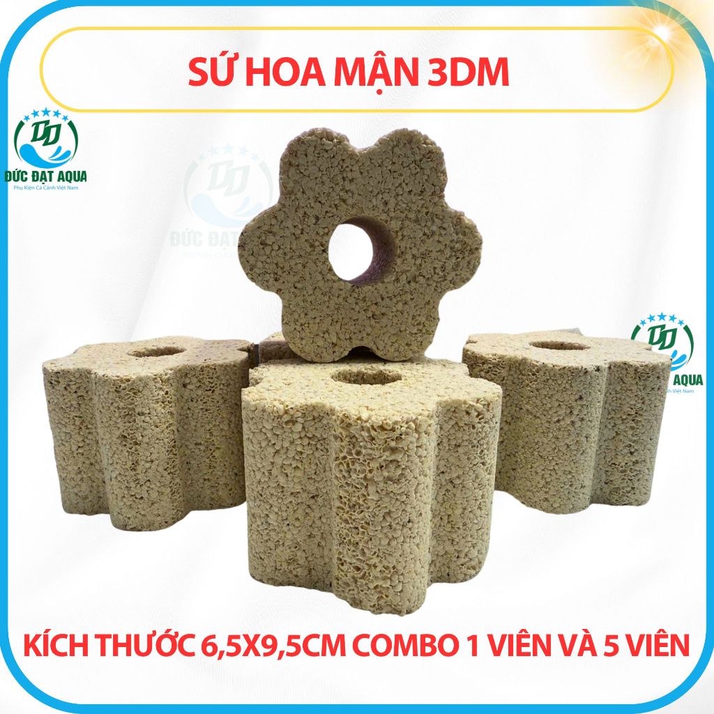 Sứ Lọc Hoa Mận cao cấp combo 1 & 5 viên, kt 6,5x9,5cm - Vật Liệu Lọc Cá Cảnh,cá rồng Bể Thủy Sinh 8