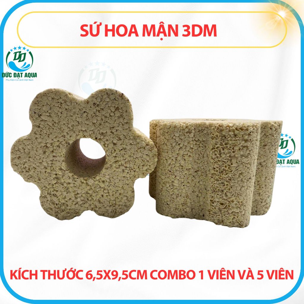 Sứ Lọc Hoa Mận cao cấp combo 1 & 5 viên, kt 6,5x9,5cm - Vật Liệu Lọc Cá Cảnh,cá rồng Bể Thủy Sinh 6