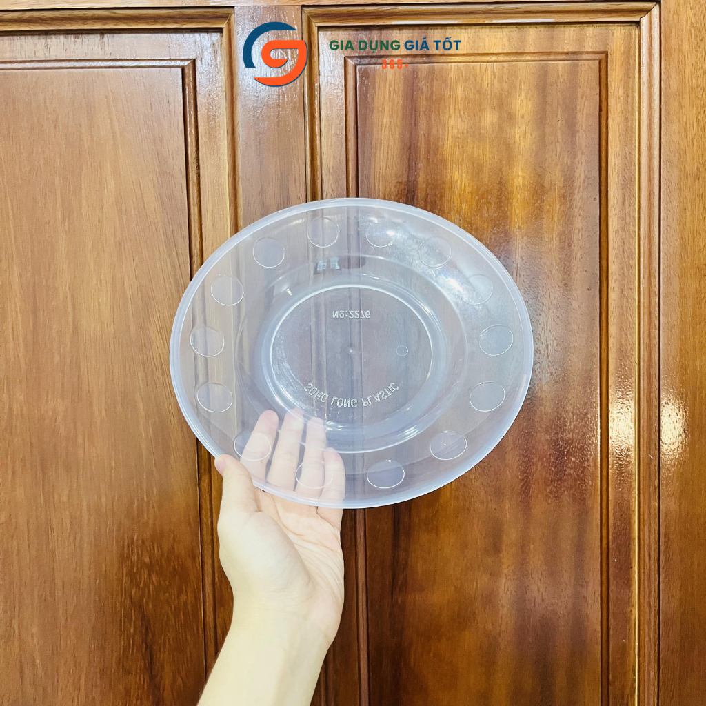 Đĩa nhựa tròn trong suốt Song Long - đĩa đựng hoa quả, bánh kẹo, đồ ăn vặt tiện lợi