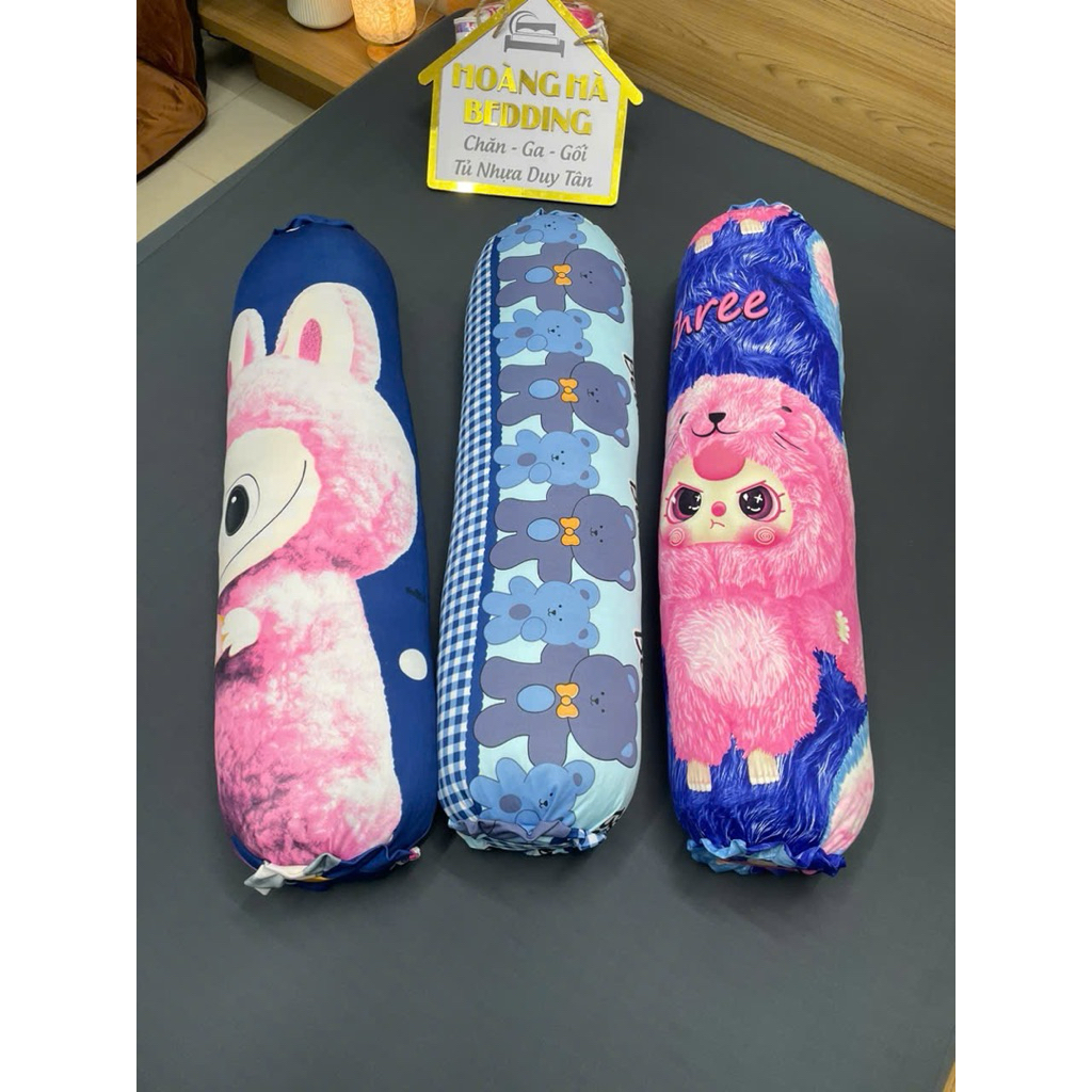 combo 3 vỏ gối ôm dây  kéo (không kèm ruột gối) thun lạnh 3D, được lựa màu linkqc1