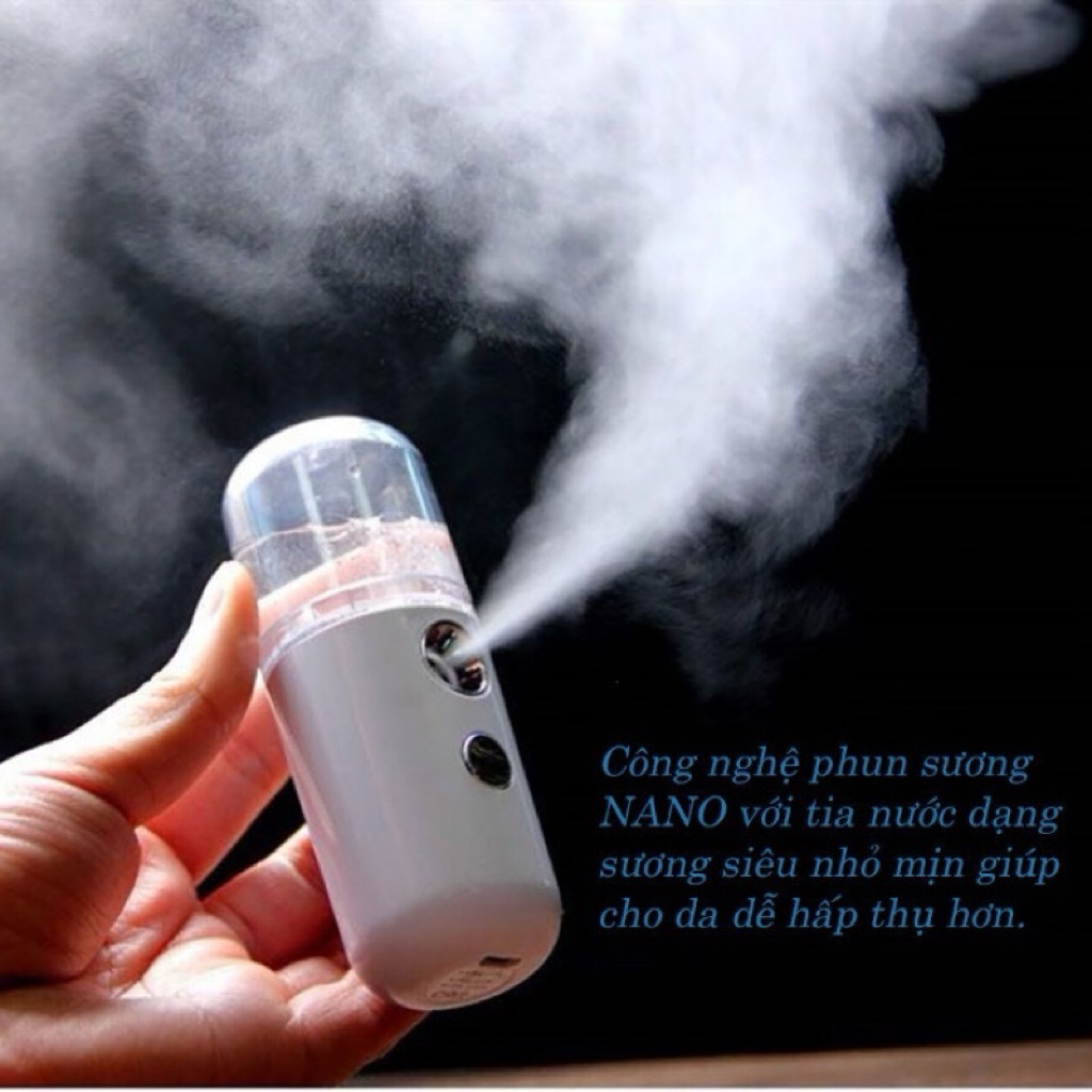 Máy Phun Sương NANO Tạo Ẩm Da Mặt - Quạt Cầm Tay Phun Sương Mini