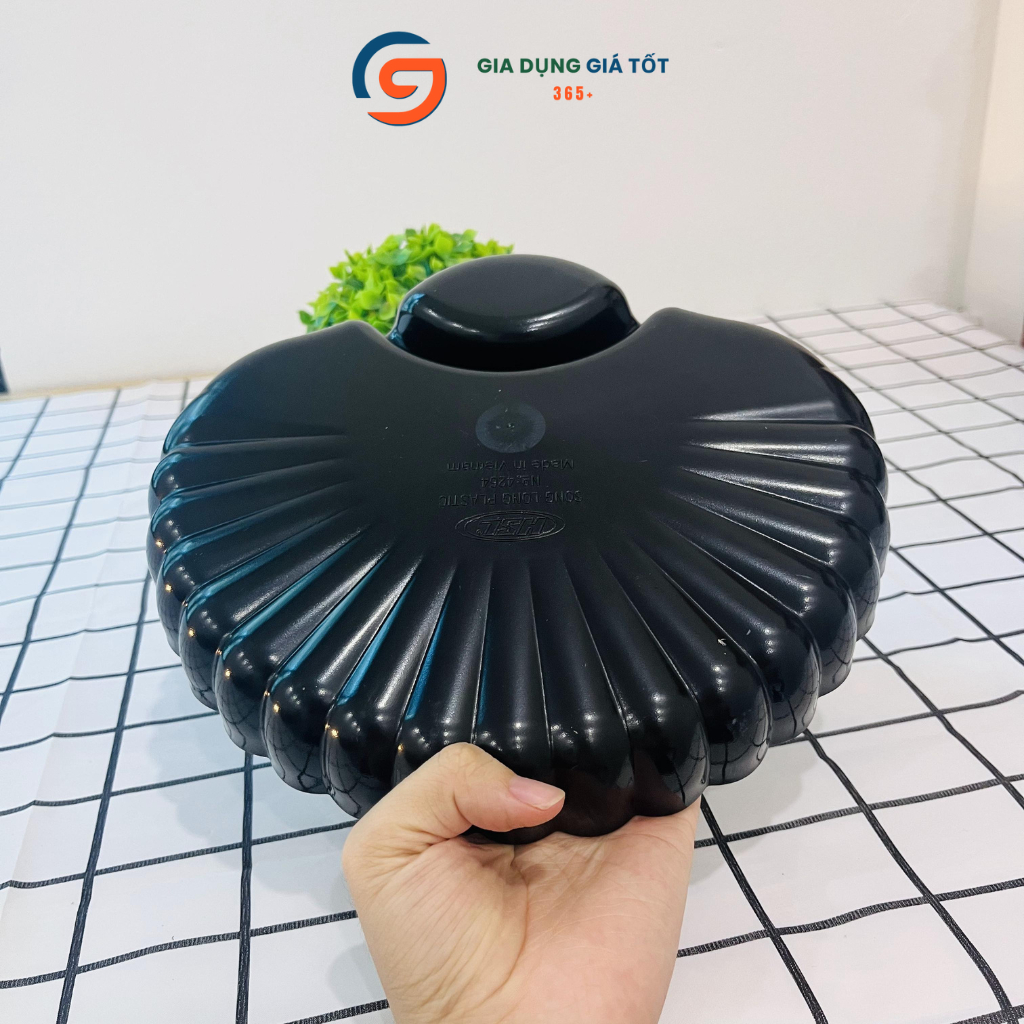 Đĩa sò hoa nhựa Song Long có ngăn chấm tiện lợi, đựng mứt trái cây bánh kẹo đồ ăn vặt