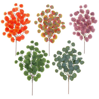 Cành lá táo tai voi 3D cao 75cm decor - Cây lá giả