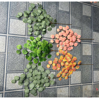 Cành lá táo tai voi 3D cao 75cm decor - Cây lá giả