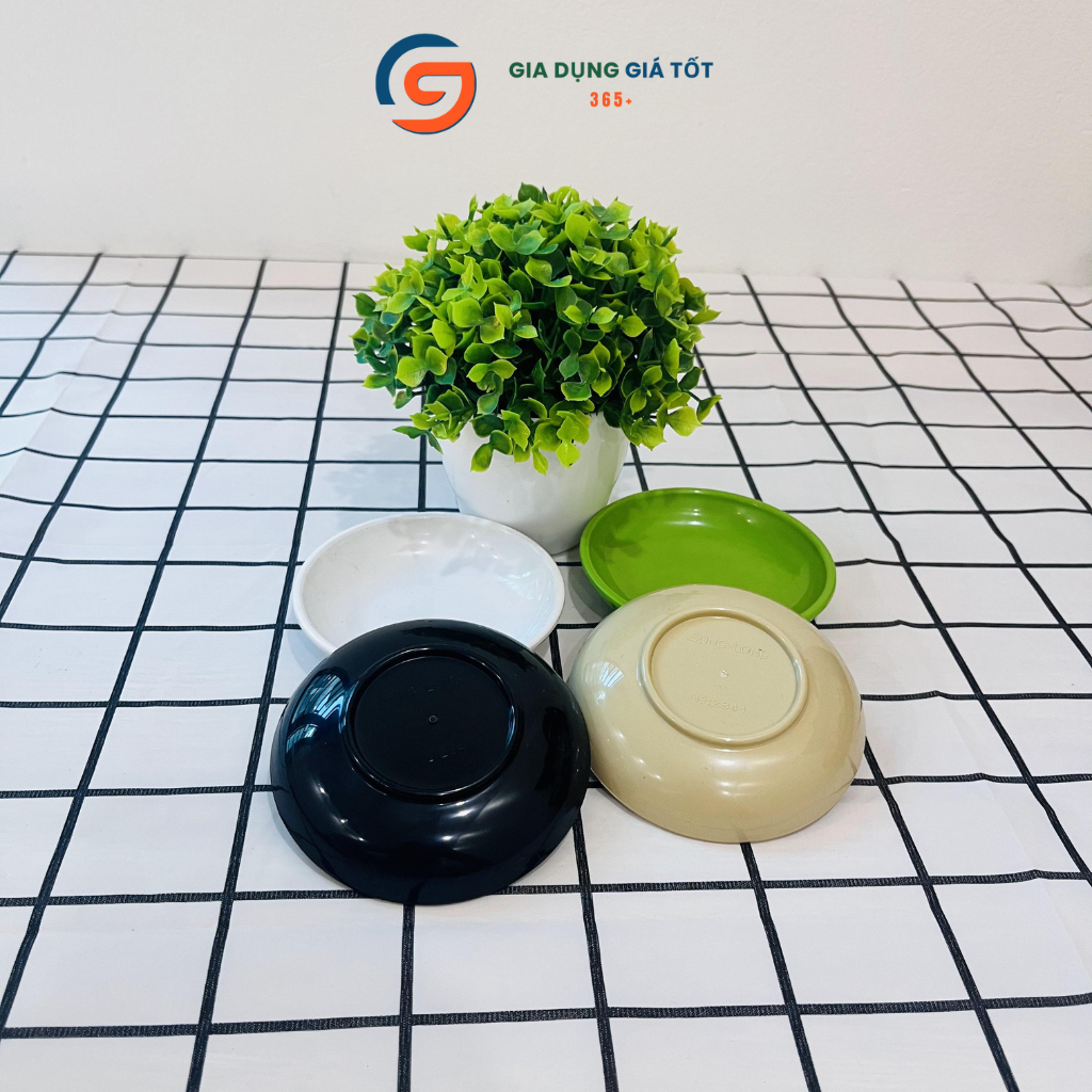 Combo 10 đĩa chấm nhựa phíp Song Long tròn nhỏ, dùng đựng gia vị muối tương ớt