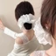 Dây buộc tóc scrunchies bản to lớn màu pastel trắng đen trơn cao cấp iLita set cột tóc dễ thương sang trọng
