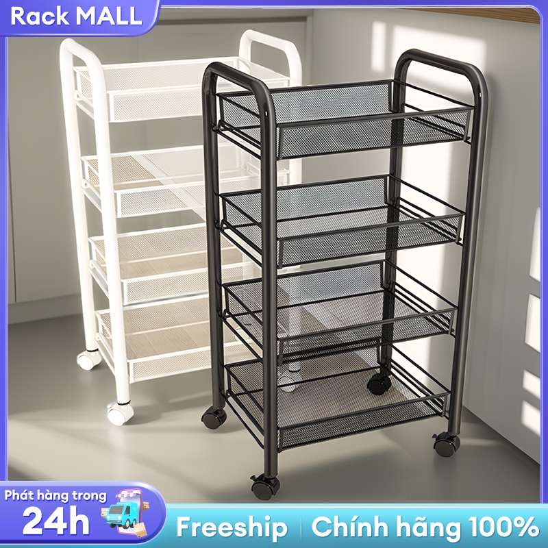 RACK Xe đẩy spa 3/4/5 tầng sắt mắt lưới Kệ đựng đồ đa năng bánh xe di ...