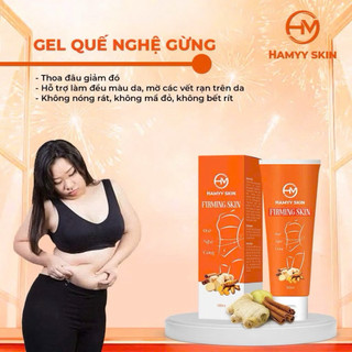 (HAMYY SKIN )Kem xoa bụng QUẾ NGHỆ GỪNG đánh tan mỡ bụng .hiệu quả 100ml