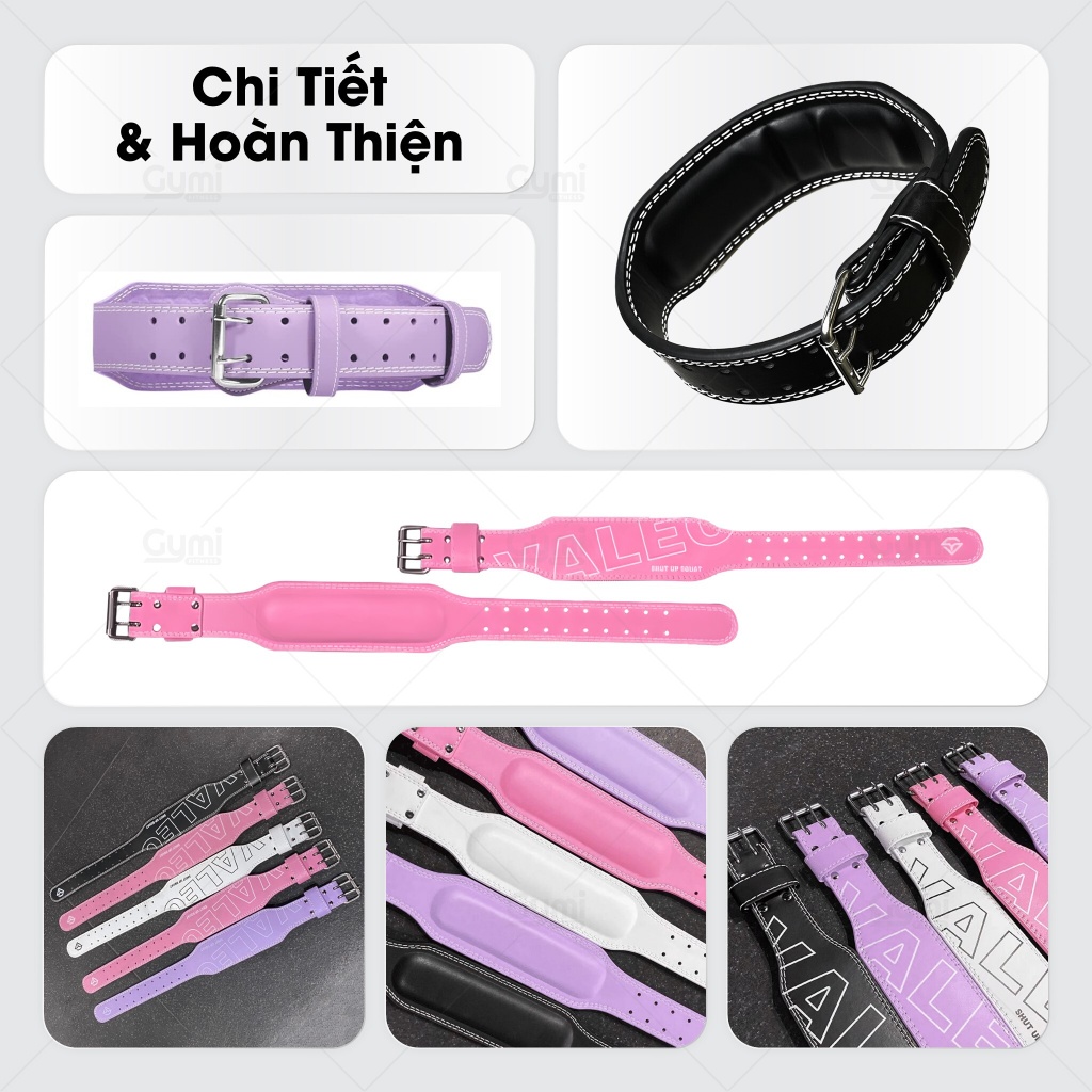 Đai Lưng Da Valeo Có Màu Đệm Mềm - Luyện Tập Thể Hình, Thể Thao - Hỗ Trợ Squat, Tập Tạ - DL-ValeoDemMau