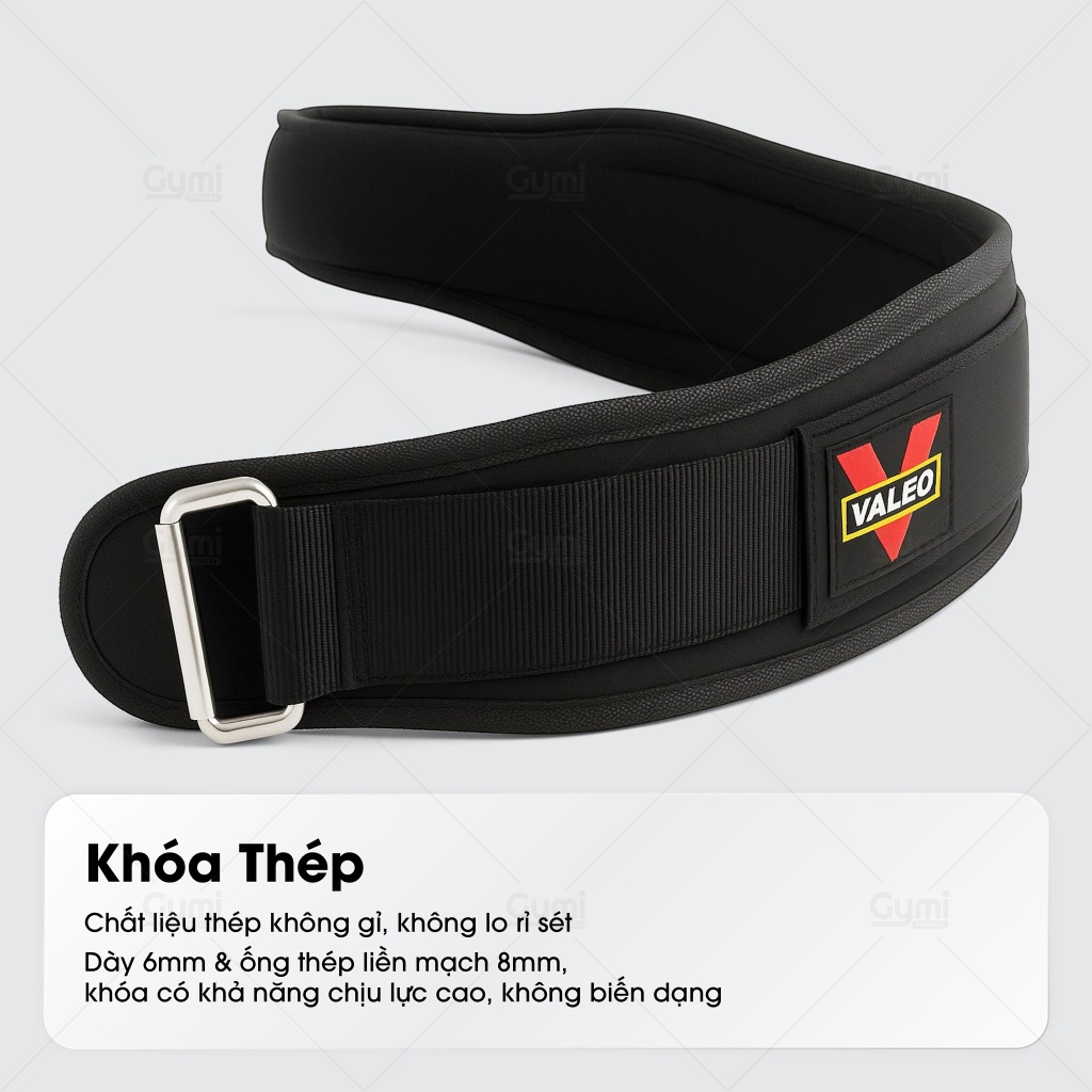 Đai Lưng Mềm Tập Gym Valeo, Phụ Kiện Thể Thao - Đai Squat, Deadlift Chất Liệu Nylon Dày - DL-ValeoMem