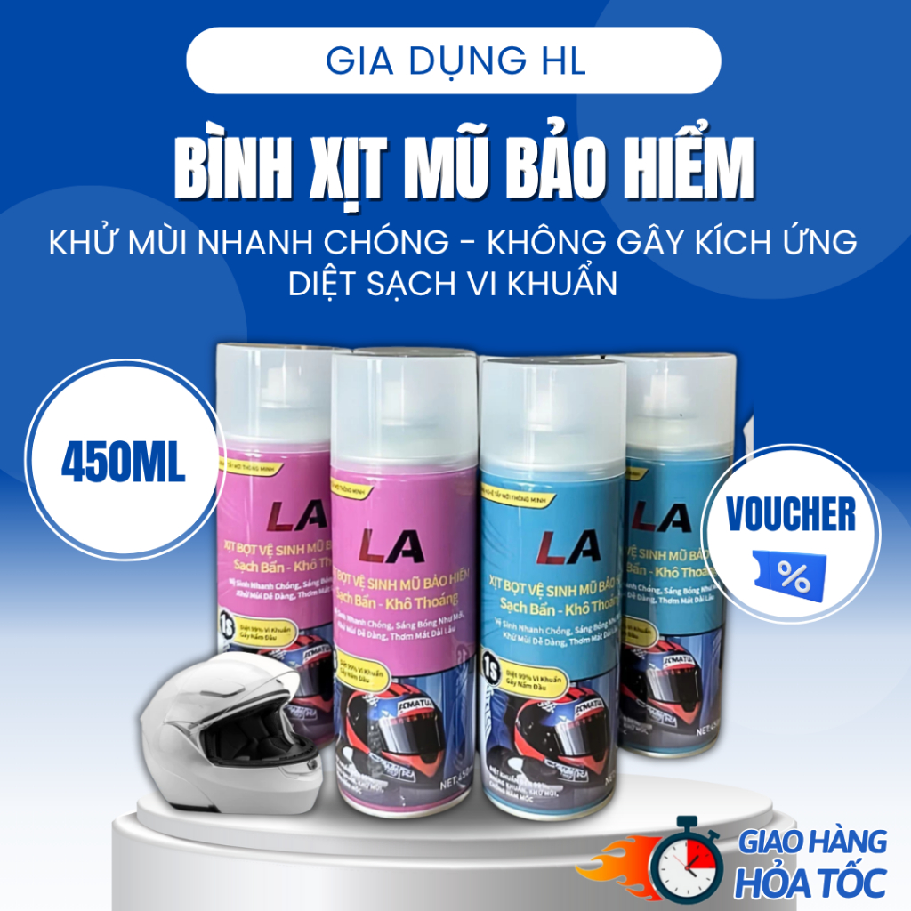 Chai xịt bọt tuyết vệ sinh mũ, nón bảo hiểm, làm sạch nhanh chóng, khử trùng, diệt khuẩn
