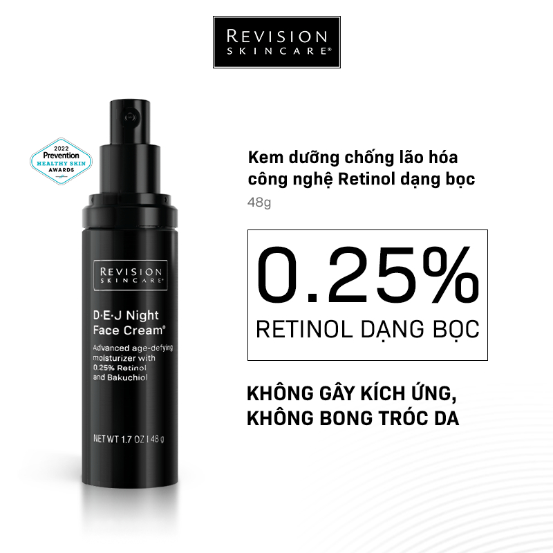 Kem Dưỡng Trẻ Hóa Màng Đáy Và Tái Tạo Da Ban Đêm Chứa 0.25% Retinol REVISION SKINCARE D·E·J Night Face Cream 48g