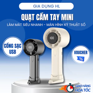 Quạt cầm tay mini nhỏ gọn tiện lợi, tốc độ gió mạnh siêu mát, thiết kế nhỏ nhẹ, dễ dàng cầm nắm